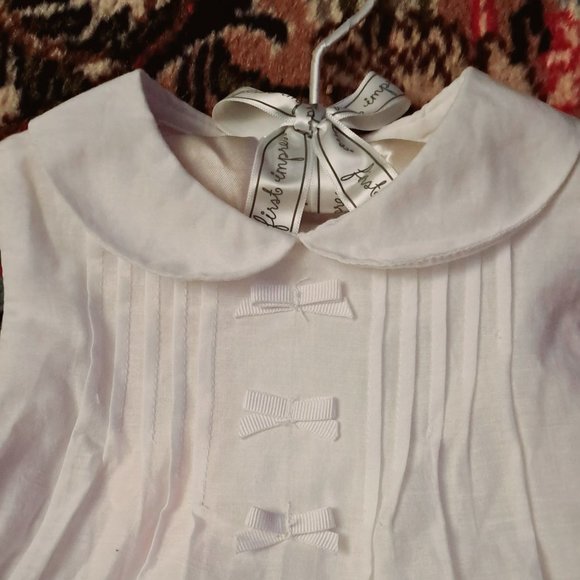 *NEW* 2 Piece White Eyelet Cotton Dress 6-9 Months - Picture 3 of 6
